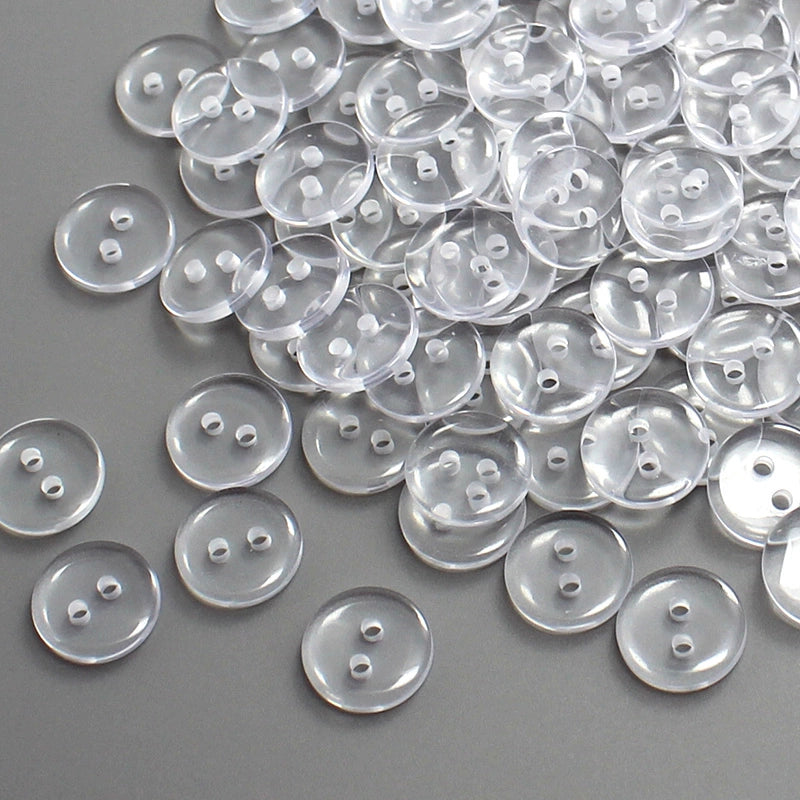 3398★  Button Button Resin Transparent Two Eyes Four Eyes Bread Shirt Sweater Collar Shirt Button Clothing Bottom Button Pad Button Small Button