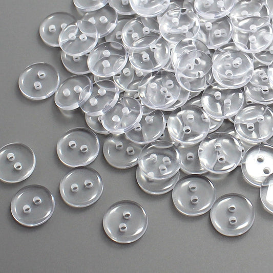 3398★  Button Button Resin Transparent Two Eyes Four Eyes Bread Shirt Sweater Collar Shirt Button Clothing Bottom Button Pad Button Small Button