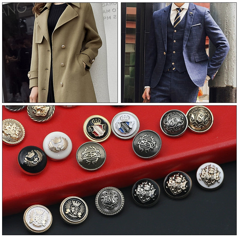 3414★  Coat buttons round suit woolen jacket metal buttons women's trench coat British versatile women's and men's suits buttons