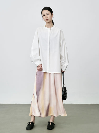 CAREMIND Falda manchada de color sal gran péndulo industria pesada Un personaje literario suave vestido largo 