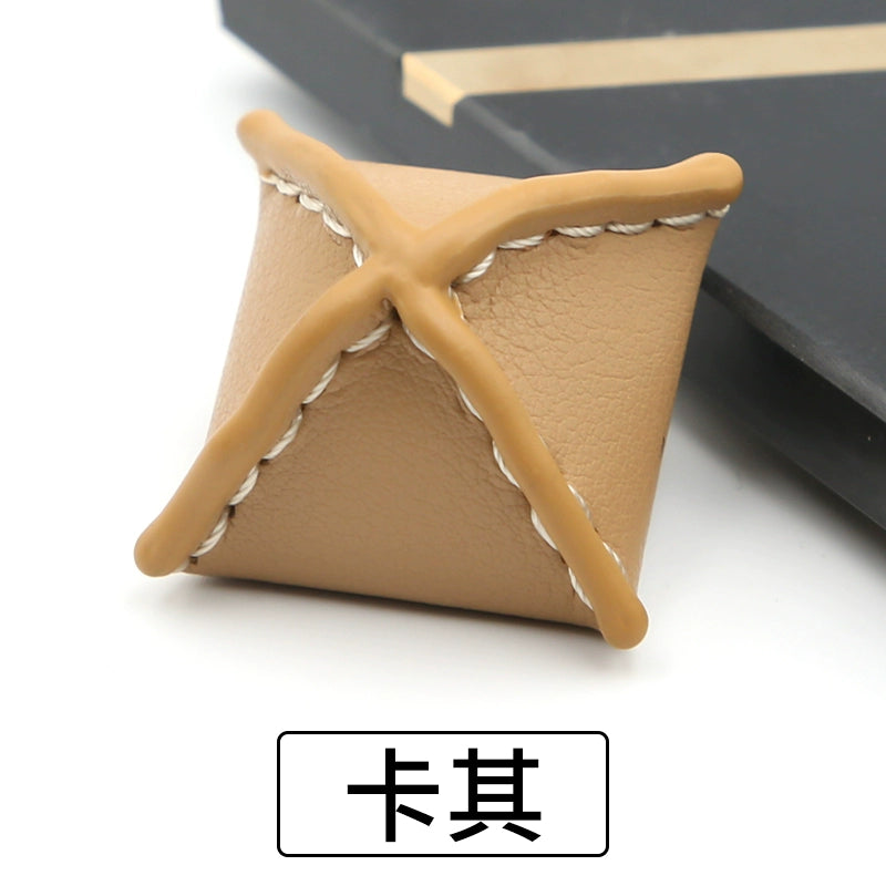 3241★  Ainujia leather jacket buttons fur zongzi leather button jacket trench coat woolen buttons versatile women's top high-end buttons