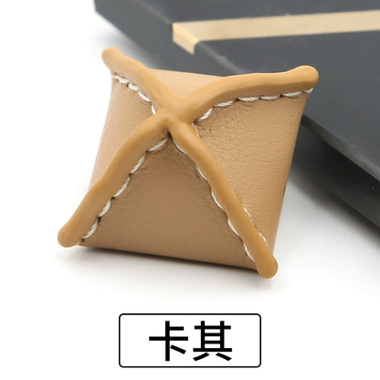 3241★  Ainujia leather jacket buttons fur zongzi leather button jacket trench coat woolen buttons versatile women's top high-end buttons