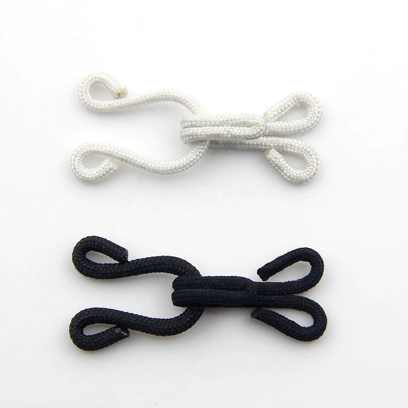 3502★ Gancho de cuello de tela, hebilla resistente al viento, hebilla oculta, hebilla de par invisible, botón de tela blanco y negro, gancho de hebilla resistente al viento.