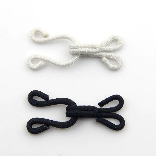 3502★ Gancho de cuello de tela, hebilla resistente al viento, hebilla oculta, hebilla de par invisible, botón de tela blanco y negro, gancho de hebilla resistente al viento.