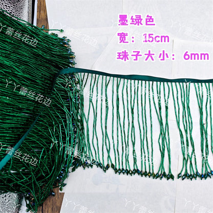 Tubo de cuentas de industria pesada de 15 cm de ancho, colgante de encaje de cristal, accesorios de ropa para vestido de novia, accesorios de bricolaje