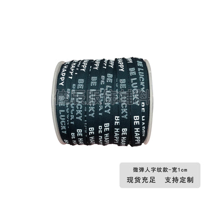 3875 Spot 1 cm tira de ribete con estampado de letras en espiga de colores para accesorios, correa de cuello trasero, tira lateral para ropa