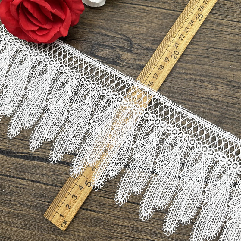 3665 Encaje de poliéster soluble en agua blanco DIY vestido falda cheongsam ropa hogar textiles decoración accesorios cinturón de encaje
