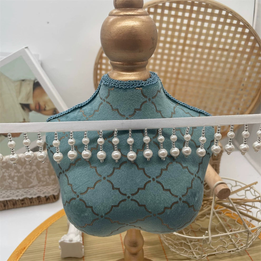 Colgante de perlas con flecos para ropa, de 3,5 cm de ancho y 3721 cm de largo, para uso industrial pesado, con encaje, ideal para decoración de textiles para el hogar, materiales hechos a mano.