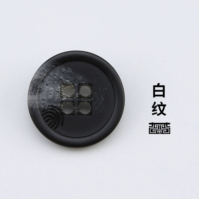 3439★ Abrigo de traje para mujer, botones decorativos de alta gama, botones redondos, ropa, chaqueta, suéter, traje, botones negros, botones de resina