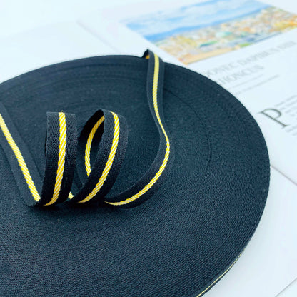 3863 Tira de cinta de sarga intercoloreada de 1 cm con ribete en el borde lateral, tira de presión, cinta jacquard, accesorios de ropa para textiles del hogar