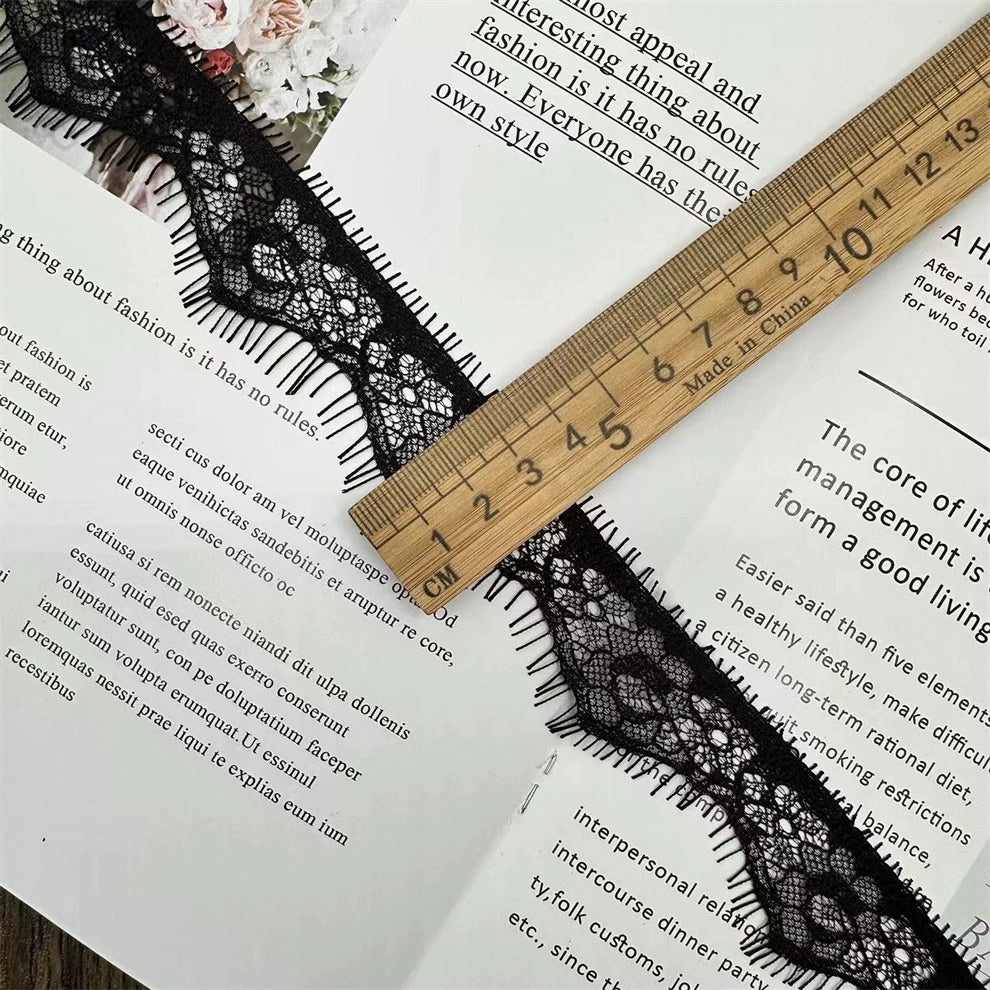 3760 Exquisito tul de exportación de borde simple y doble, accesorios de encaje para pestañas, ropa de bricolaje, cuello, borde, falda, manga, material