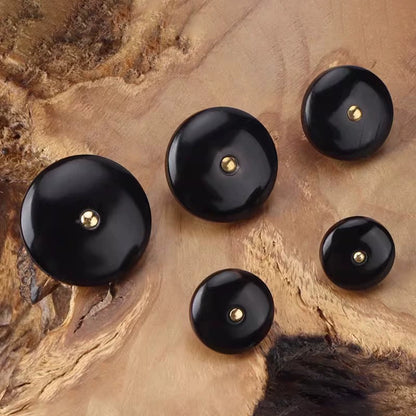 3318★ Vêtements à boutons en corne véritable noire, bouton de veste de costume polyvalent pour hommes et femmes, pantalon de costume, bouton à motif rond