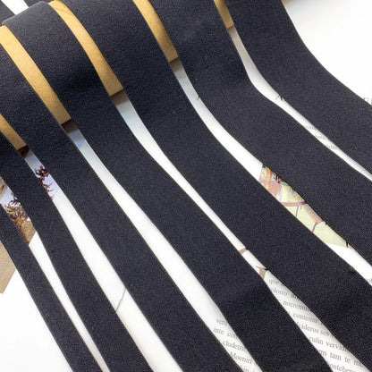 3869 1-3,8 cm banda elástica de nailon puro engrosada de gamuza negra, accesorios de alta elasticidad, cinturilla deportiva de yoga, cuerda de goma
