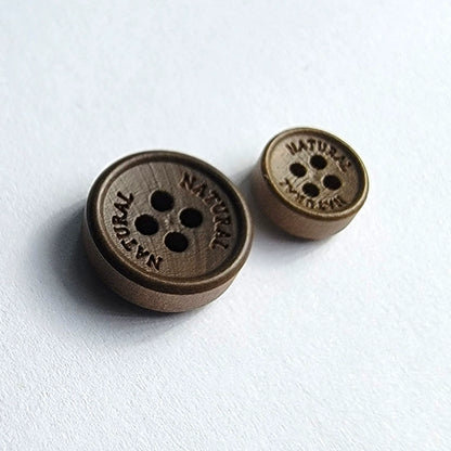 3396★  Natural lettering wood buttons wood buttons two-eye buttons shirt shirt cardigan buttons men's and women's handmade accessories