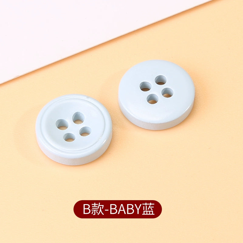 3403★  Color round four-eye shirt buttons children's sweater cardigan versatile buttons clothes jacket high-end button accessories