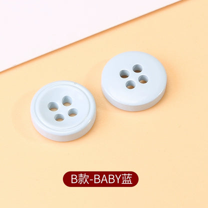 3403★  Color round four-eye shirt buttons children's sweater cardigan versatile buttons clothes jacket high-end button accessories
