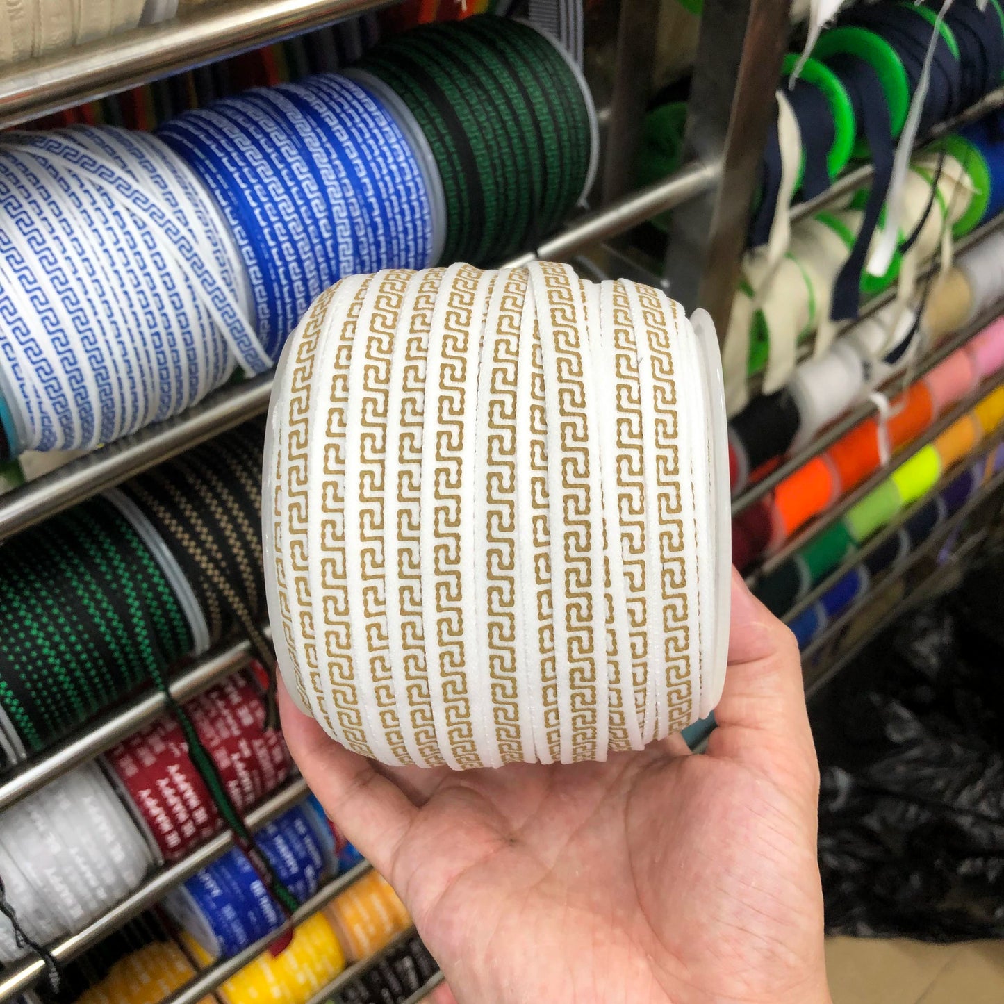 3870 Spot 1cm papel de color impresión accesorios de cincha tira de presión del borde del cuello trasero ropa de estilo étnico tira lateral tira de ribete