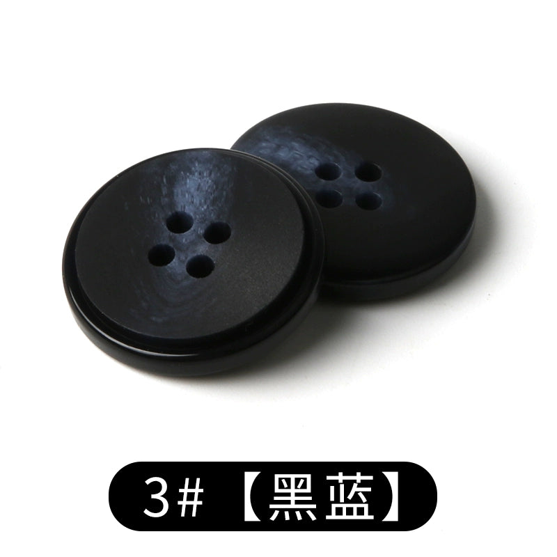 3447★  suit buttons round resin coat button trench coat jacket top versatile clothes white men's and women's black buttons