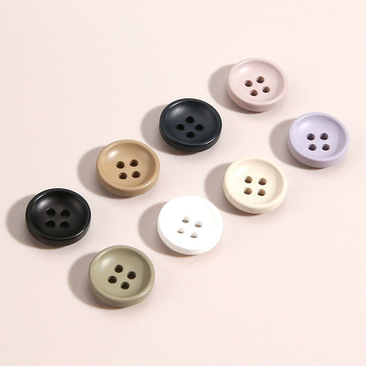 3323★  Round shirt buttons chiffon cardigan top trench coat four-eye buttons fashion versatile cuffs high-end shirt buttons