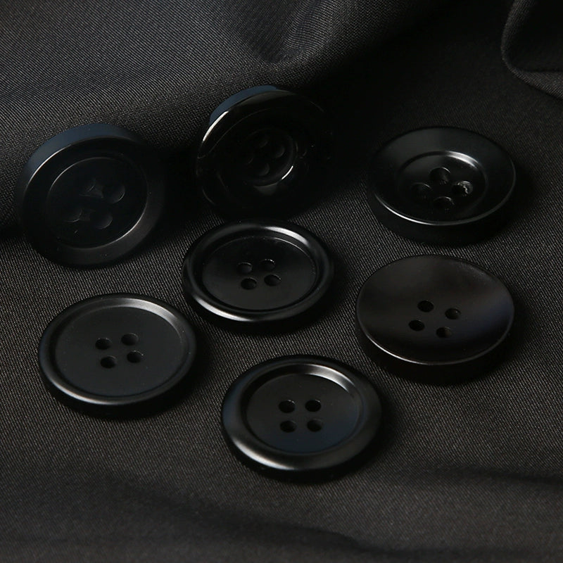 3445★ Botones redondos negros para abrigos, botones para chaquetas de traje para hombres y mujeres, accesorios versátiles para gabardinas y botones superiores.