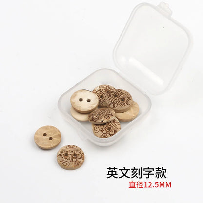 3352★  Coconut Round Shirt Button Women's Button Painted Shirt Small Button DIY Handmade Clothes Wooden Button Coconut Shell Wood