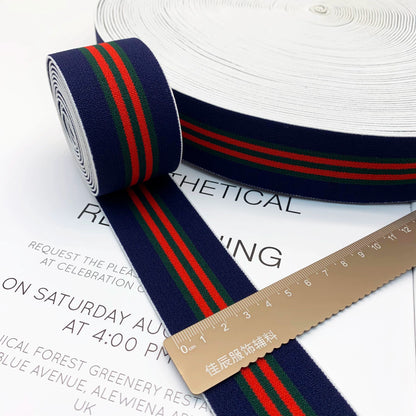 3868 Banda elástica gruesa de 4 cm con rayas de colores para ropa interior, banda de goma para cintura, correa de jacquard, accesorios para ropa