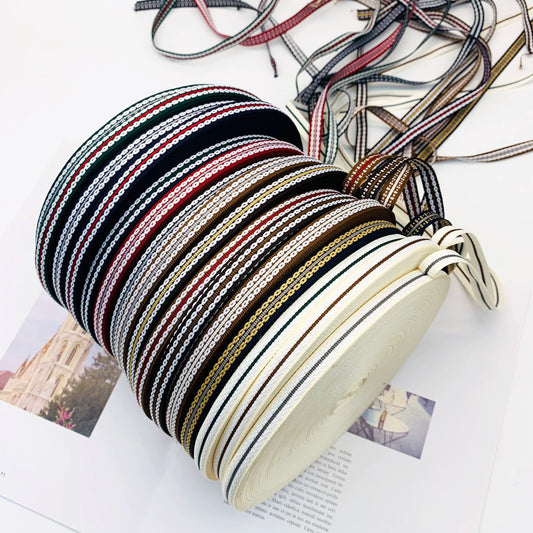 3865 Fabricante spot 1cm color rayado jacquard cincha pantalones borde lateral tira textil para el hogar cincha decorativa accesorios de ropa