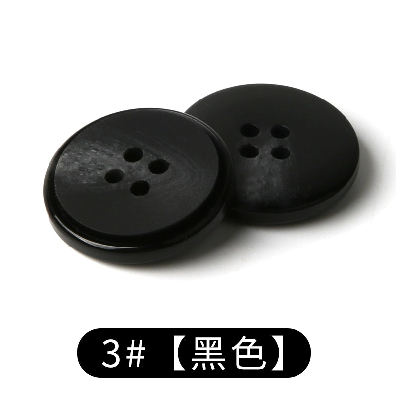 3450★ Accesorios de ropa versátiles Botón de abrigo de resina redondo Botón superior de chaqueta de gabardina Botones de traje negro para hombres y mujeres