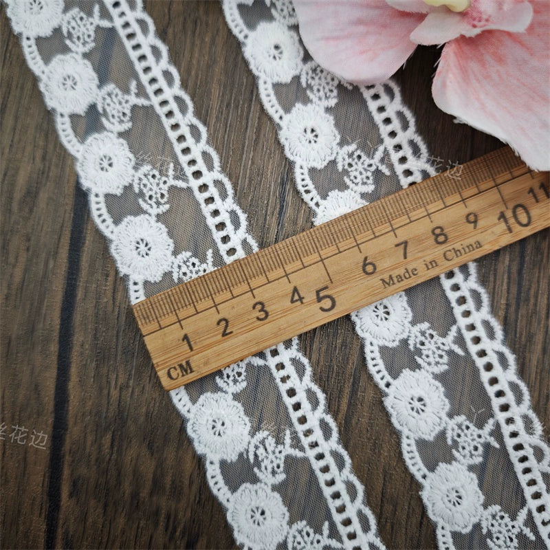 3827 Exquisitos accesorios de decoración de ropa de encaje bordado de malla blanca, accesorios de ropa de encaje hechos a mano DIY