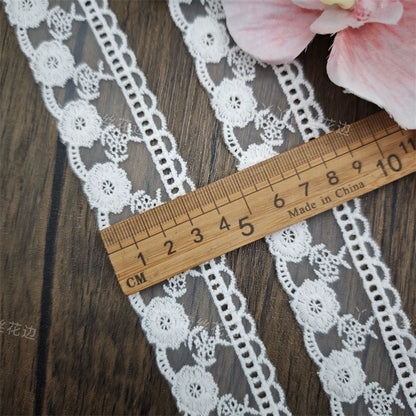 3827 Exquisitos accesorios de decoración de ropa de encaje bordado de malla blanca, accesorios de ropa de encaje hechos a mano DIY