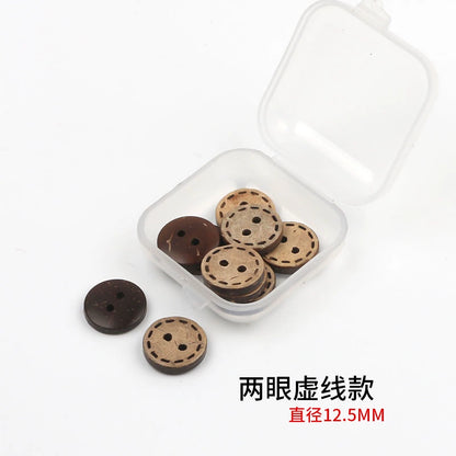 3352★  Coconut Round Shirt Button Women's Button Painted Shirt Small Button DIY Handmade Clothes Wooden Button Coconut Shell Wood