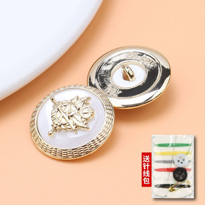 3458★ Botones metálicos redondos negros para abrigos, versátiles, para decoración de chaquetas británicas, accesorios de alta gama, botones para suéteres