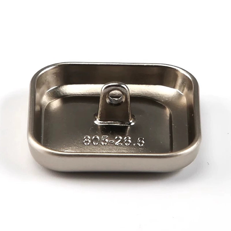 3423★ Botones cuadrados de metal para ropa, chaqueta, gabardina, botones negros versátiles, botones para traje, suéter, accesorios decorativos