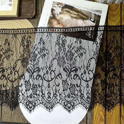 3768 Ancho 35CM Malla unilateral Encaje Flor Borde de pestañas Ropa Vestido de novia Ropa de cama para el hogar Decoración Material de empalme