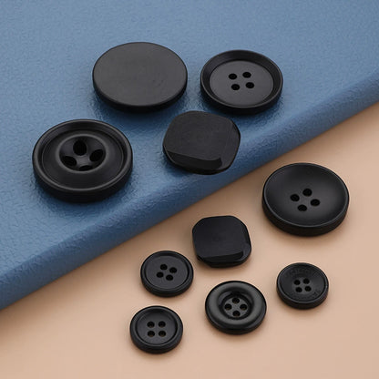 3446★ Botones redondos negros para abrigo, moda femenina, versátil, de lana, para suéter, chaqueta, cárdigan, gabardina, botones pequeños
