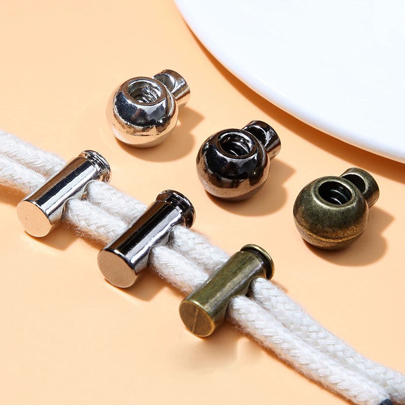 3543★ Hebilla de resorte de metal, hebilla fija para cordón de zapato, hebilla de nariz de cerdo con cordón para ropa, hebilla de tope para sombrero, botón de ajuste elástico para apretar