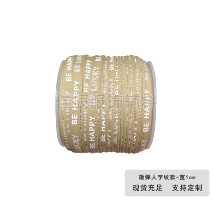 3875 Spot 1 cm tira de ribete con estampado de letras en espiga de colores para accesorios, correa de cuello trasero, tira lateral para ropa