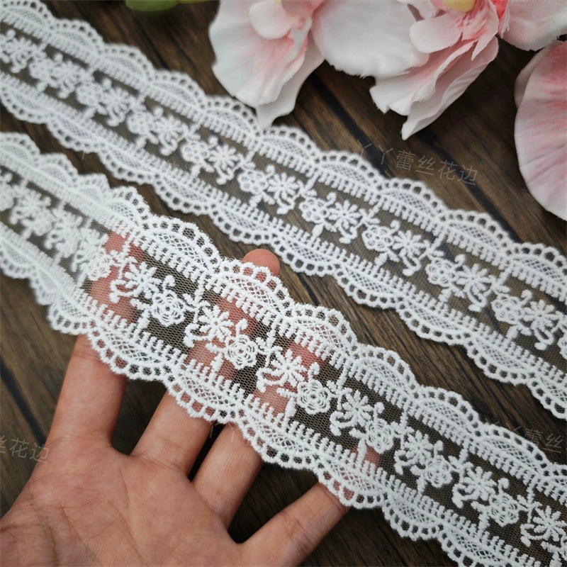 3824 Nouveaux accessoires de dentelle brodée en maille blanche DIY matériaux de tissu faits à la main vêtements pour enfants vêtements pour bébé Lolita