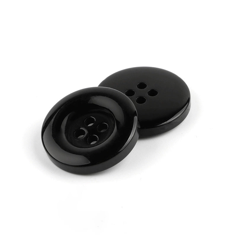 3454★ Botones redondos negros de alta gama para abrigo de cachemira, suéter, chaqueta de lana, ropa de mujer versátil, botones decorativos de resina