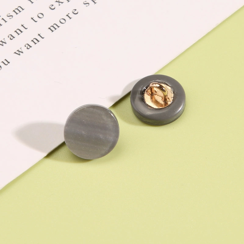 3331★  Round high-end men's and women's white shirt decorative button cardigan shirt cuffs neckline versatile button chiffon buttons