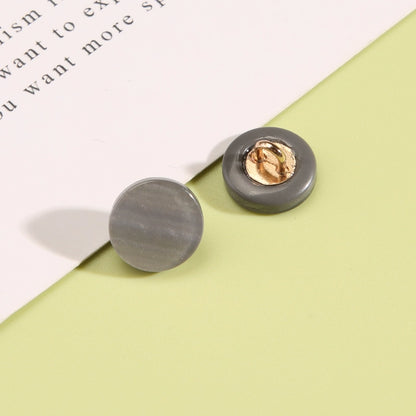 3331★  Round high-end men's and women's white shirt decorative button cardigan shirt cuffs neckline versatile button chiffon buttons