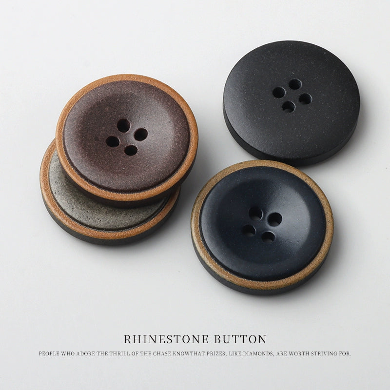 3247★  Burnt edge resin recycled buttons Versatile high-end coat trench coat buttons Vintage suit jacket sweater four-eye buttons