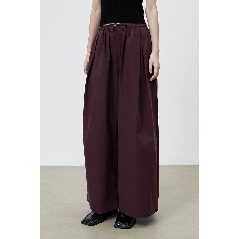 [Soda au raisin] Ensemble violet foncé CAREMIND, gilet sans manches, pantalon large à cordon réglable, ensemble deux pièces