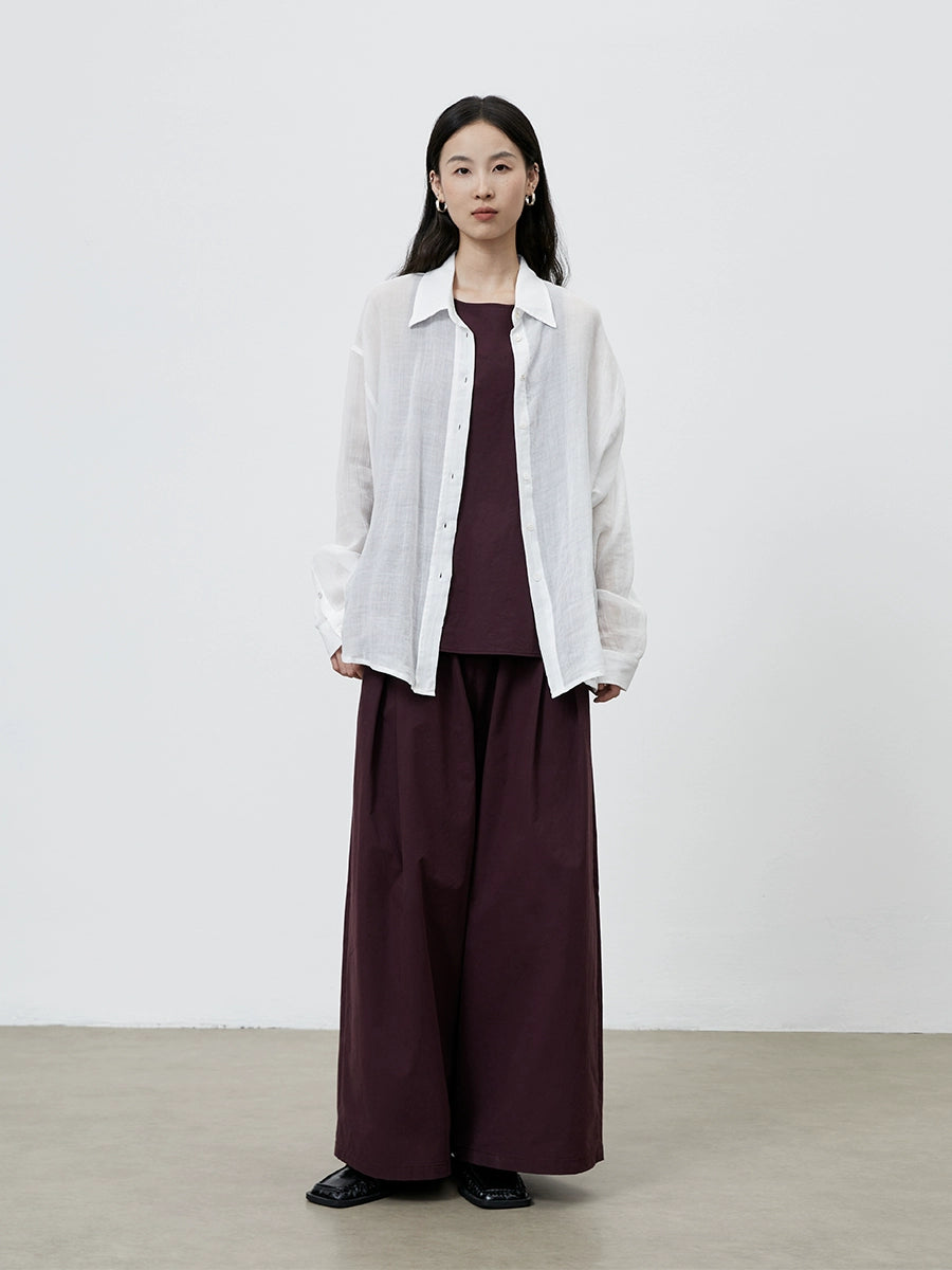 [Soda au raisin] Ensemble violet foncé CAREMIND, gilet sans manches, pantalon large à cordon réglable, ensemble deux pièces