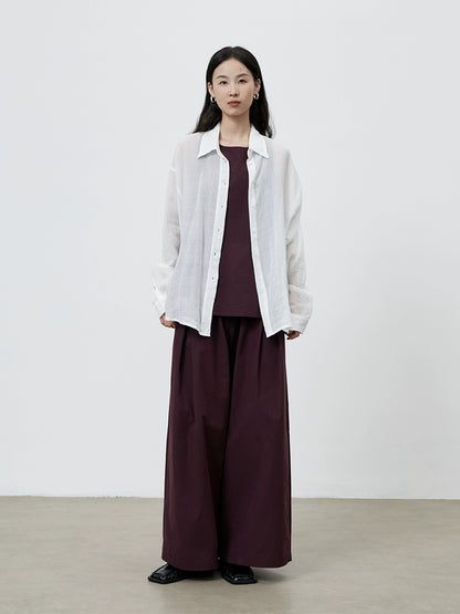 [Soda au raisin] Ensemble violet foncé CAREMIND, gilet sans manches, pantalon large à cordon réglable, ensemble deux pièces