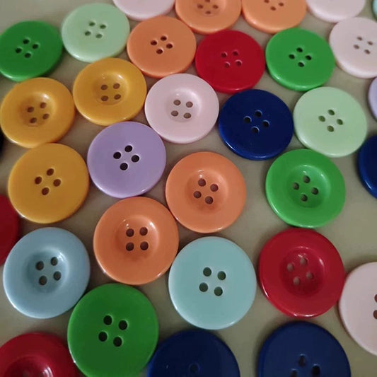 3348★  Color wide-edged round shirt buttons Children's kindergarten creative handmade material package Candy button painting material