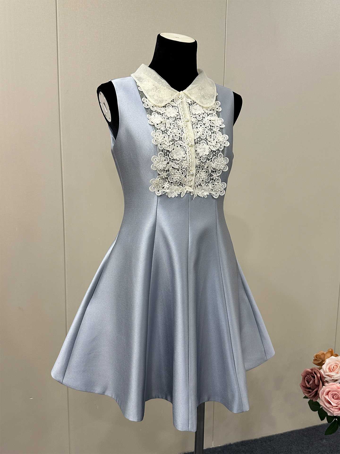 8025★  Department of the same dress as the golden wind star, lace three-dimensional embroidered high-waisted retro tutu skirt
