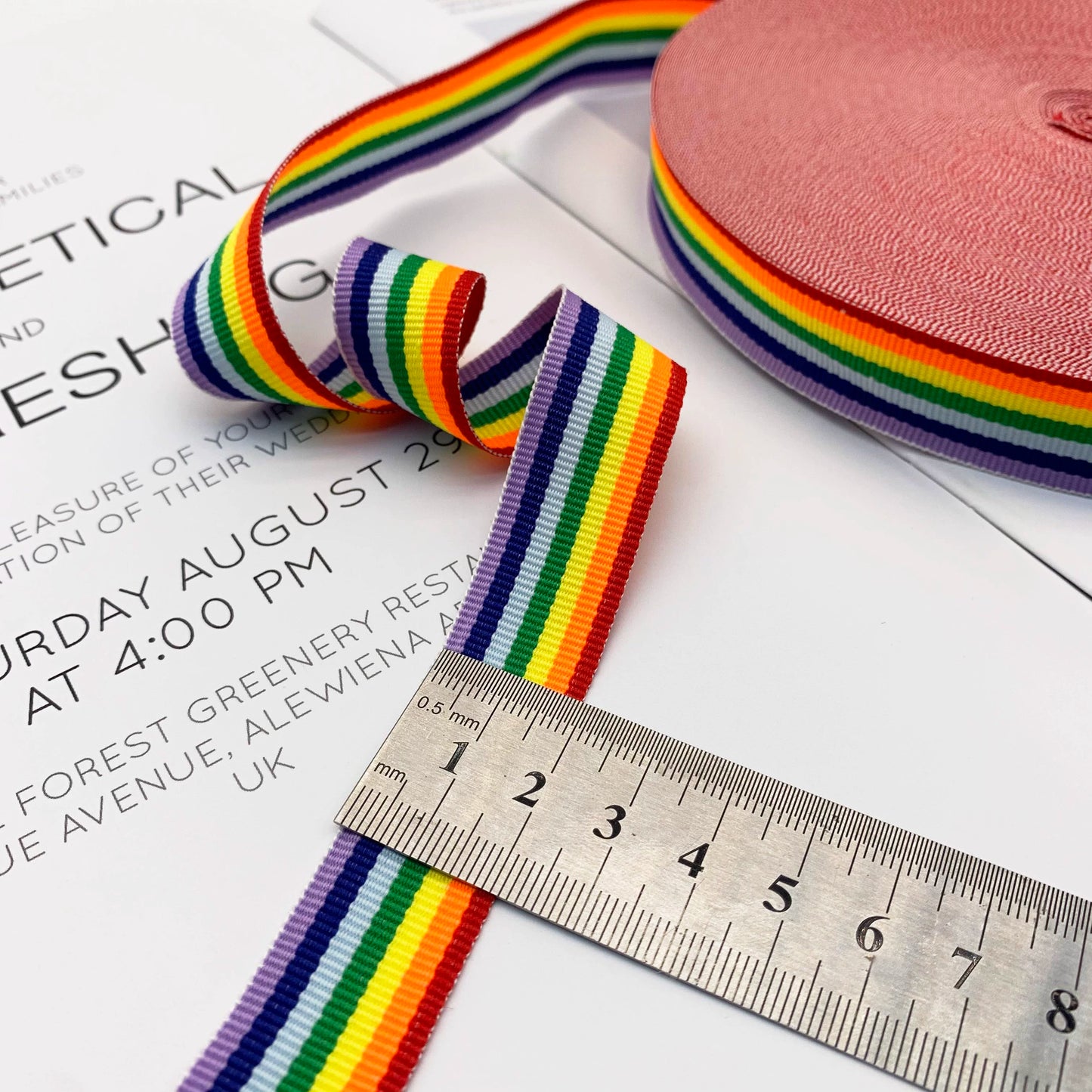 3888 Tira de presión para bordes de cinta con rayas de arcoíris intercoloridas de 1 a 5 cm, correa lateral para accesorios de ropa, tira de cinta para ropa textil para el hogar