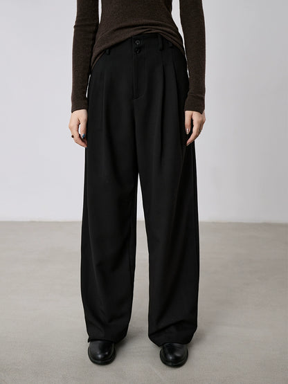 [Oferta especial por tiempo limitado] Pantalones pitillo, pantalones de traje informales antiarrugas, pantalones de fregado rectos de cintura alta y sueltos para mujer 