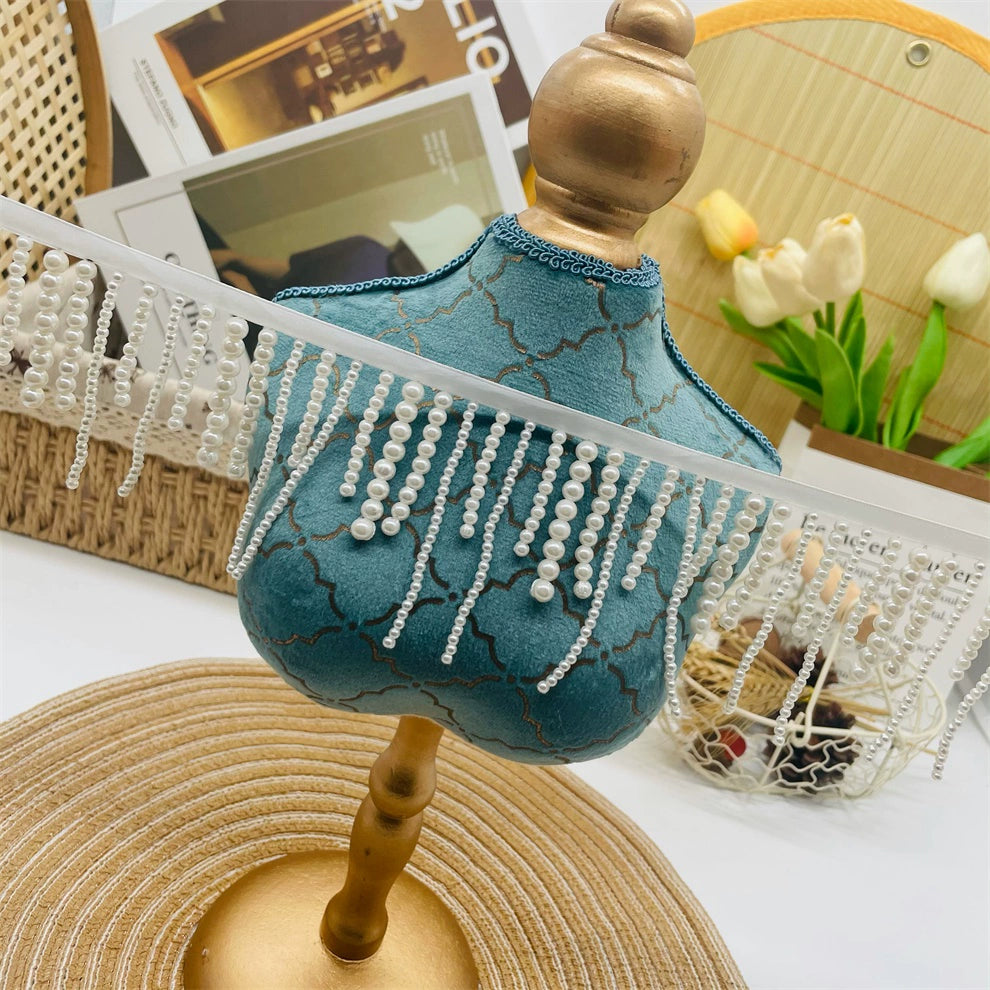 3696 Ancho 7,5 cm con flecos pequeños y fragantes cuentas de viento hechas a mano, cuentas de uñas, accesorios de encaje, bricolaje, ropa, cortinas, accesorios de decoración de sofá